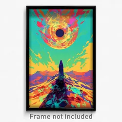 Art Poster - Glaring Desert (Psychedelic Trippy Weird 11x17 Print)