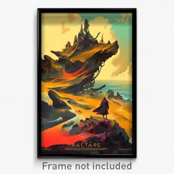 French Movie Poster - Colorful Lava Fields (France Retro Film Art Print)
