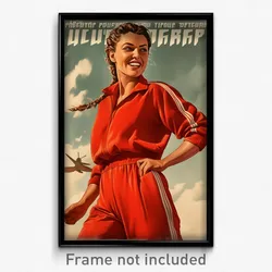 Greek Movie Poster - Girl Feeling Thrilled, Red Track Suit (Greece Art Print)