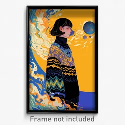 Movie Art Poster - Boy Feeling Weak, Whimsical Cardigan (Retro Film Print)