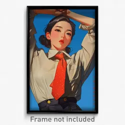 Korean Movie Poster - Girl Feeling Self Pity, Pretty Adjusting Necktie (Print)