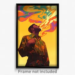 Bollywood Movie Poster - Man Feeling Tension, Flashy Loose Clothes (Art Print)