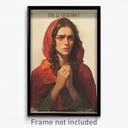Russian Movie Poster - Woman Feeling Sadness, Notable Red Sailor Collar (Print)