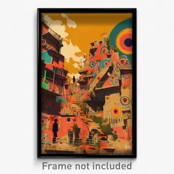French Movie Poster - Bumpy Shantytown (France Psychedelic Art Retro Film Print)