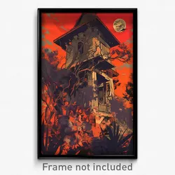 Thai Movie Poster - Aged House (Thailand Psychedelic Art Retro Film Print)
