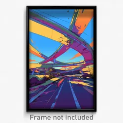Art Poster - Warped Boulevard (Psychedelic Trippy Weird 11x17 Print)