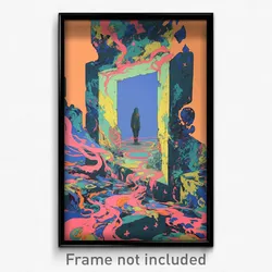 Art Poster - Rough Crypt (Psychedelic Trippy Weird 11x17 Cartoon Print)