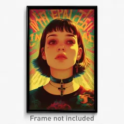 French Movie Poster - Girl Feeling Reluctant, French Cross Choker (Art Print)