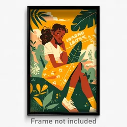 Brazilian Movie Poster - Girl Feeling Self Caring, Awesome Frilled Socks (Print)