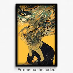 Art Poster - Boy Feeling Numb Wearing Tremendous Anchor Hair Ornament (Print)