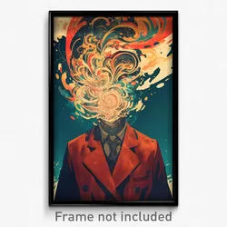 Movie Art Poster - Man Feeling Patience, Grandiose Clothes Writing (Film Print)