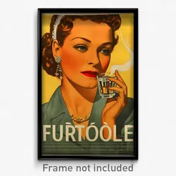 French Movie Poster - Woman Feeling Self Respecting, Quixotic Buttons (Print)