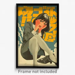 Japanese Movie Poster - Woman Feeling Stressed, Able Grey Legwear (Art Print)
