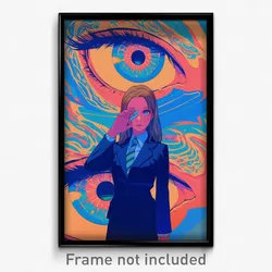 Greek Movie Poster - Girl Feeling Self Understanding, Admirable Blue Necktie