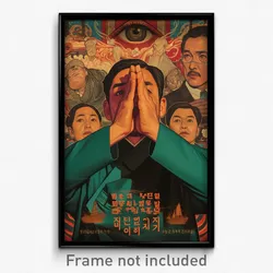 Korean Movie Poster - Man Feeling Suspicious, Wobbly Green Dress (Art Print)