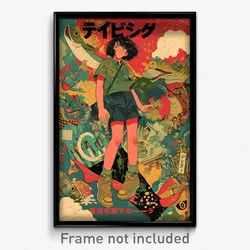 Japanese Movie Poster - Boy Feeling Perplexed, Strange Green Socks (Art Print)