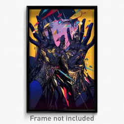 Anime Art Poster - Woman Feeling Weak Wearing Beautiful Torn Gloves (Print)