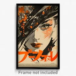 French Movie Poster - Man Feeling Powerless, Imaginative Black Headwear (Print)