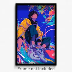 Anime Art Poster - Man Feeling Coercive Wearing Carefree Sports (Print)