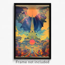 French Movie Poster - Peaceful Realm (France Psychedelic Art Retro Film Print)