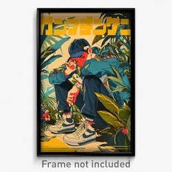 Indonesian Movie Poster - Man Feeling Shy, Drab Blue Footwear (Art Print)