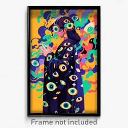 Art Poster - Woman Feeling Bliss, Astonishing Alternative Clothes (Art Print)
