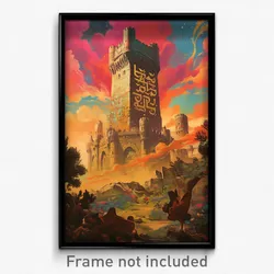 Hebrew Movie Poster - Small Castle (Israel Psychedelic Art Retro Film Print)