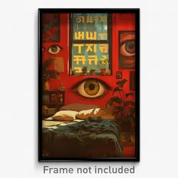 Hebrew Movie Poster - Red Bedroom (Israel Psychedelic Art Retro Film Print)