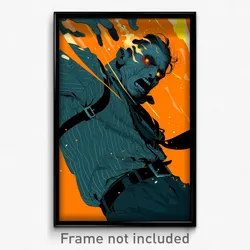 Movie Art Poster - Man Feeling Fury, Crafty Grey Sweater (Retro Film Print)