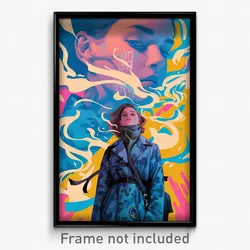 Movie Art Poster - Woman Feeling Melancholy, Adorable Blue Bag (Film Print)