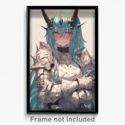 Anime Art Poster - Larva Feeling Embarrassment Wearing Tense White Armor