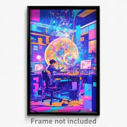 Art Poster - Vivacious Laboratory (Psychedelic Trippy Weird 11x17 Cartoon Print)