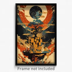 Brazilian Movie Poster - Brown Tile (Brazil Psychedelic Art Retro Film Print)