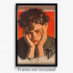 Russian Movie Poster - Boy Feeling Disappointment, Gripping Earrings (Art Print)