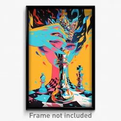Art Poster - Evergreen Chess (Psychedelic Trippy Weird 11x17 Cartoon Print)