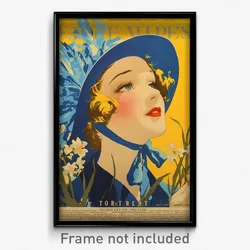French Movie Poster - Woman Feeling Troubled, Quaint Frilled Legwear (Art Print)