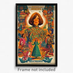 Mexican Movie Poster - Woman Feeling Thrilled, Reasonable Orange Headwear