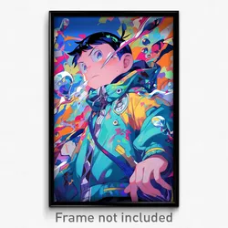 Anime Art Poster - Boy Feeling Self Critical Wearing Awesome Aqua Jacket (Print)