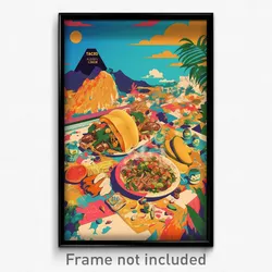 Greek Movie Poster - Gargantuan Tacos (Greece Psychedelic Art Retro Film Print)