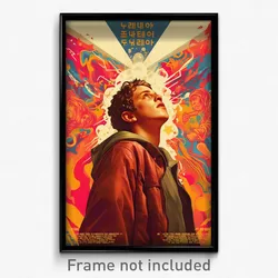 Hebrew Movie Poster - Man Feeling Triumphant, Gray Red Hoodie (Israel Art Print)