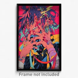 Anime Art Poster - Boy Feeling Liking Wearing Webbed Striped Ribbon (Print)