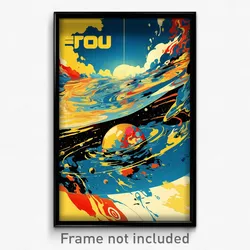 Russian Movie Poster - Fluid Festival (Russia Psychedelic Art Retro Film Print)