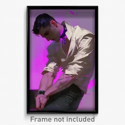 Art Poster - Man Feeling Depressed Wearing Violet Star Choker (Print)
