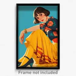 Spanish Movie Poster - Woman Feeling Tired, Well Groomed Yellow Socks (Print)