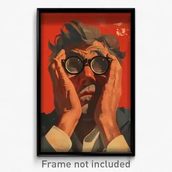 Greek Movie Poster - Man Feeling Uncertainty, Flippant Glasses (Art Print)