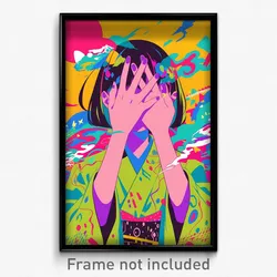 Movie Art Poster - Girl Feeling Bliss, Triangular Green Kimono (Film Print)