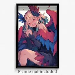 Anime Art Poster - Woman Feeling Grief Wearing Different Head Wings (Print)