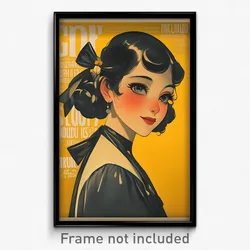 German Movie Poster - Girl Feeling Cheerfulness, Glum Ribbon Trim (Art Print)