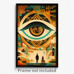 Hebrew Movie Poster - Glass Well (Israel Psychedelic Art Retro Film Print)