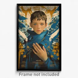 French Movie Poster - Boy Feeling Eagerness, Ambitious Blue Scarf (Art Print)